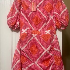 Vibrant Pink and Orange Kids Casual Dress